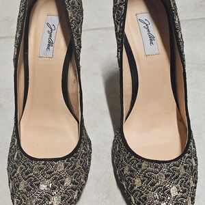 Jorge Alex Black and Gold Women's Heels